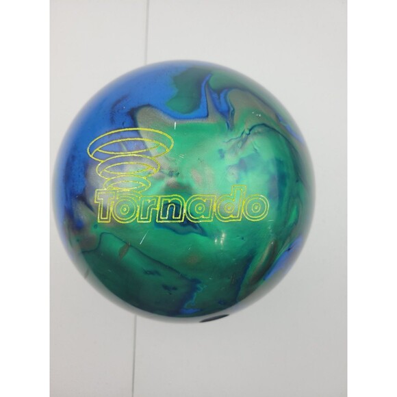 Vintage Ebonite Tornado Bowling Ball Black with Purple Swirl 12 lbs. Drilled - Picture 1 of 6
